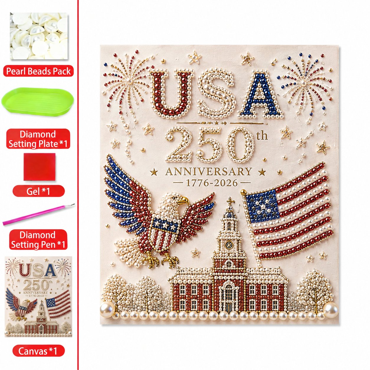 🏆Flash Sale 5K+ SOLD!✨USA 250th Anniversary DIY Pearl Painting Kit ❤️‍🔥