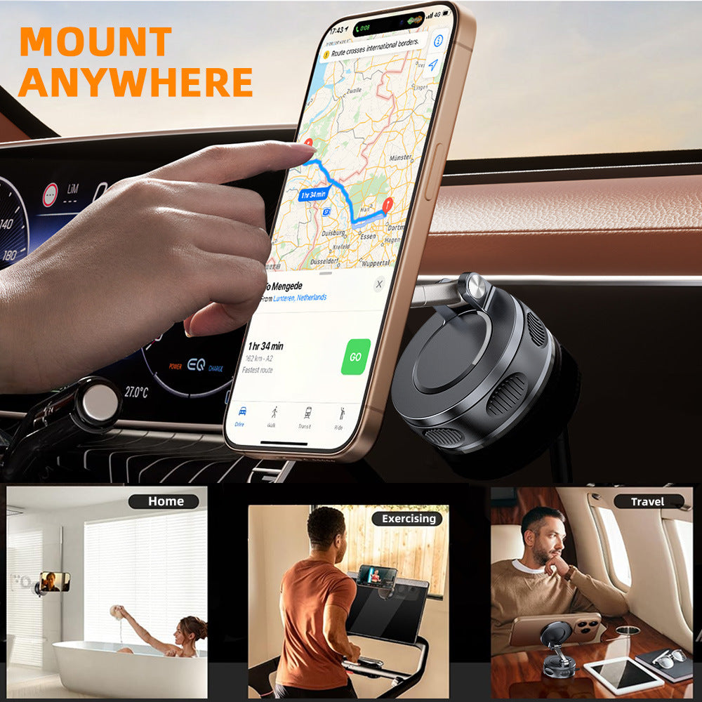 2026 Upgraded Magnetic Foldable Vacuum Suction Cup Car Phone Holder