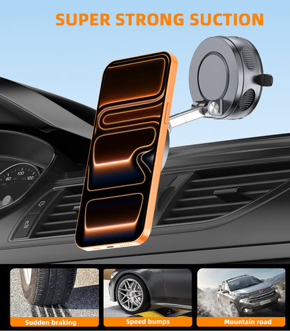 2026 Upgraded Magnetic Foldable Vacuum Suction Cup Car Phone Holder