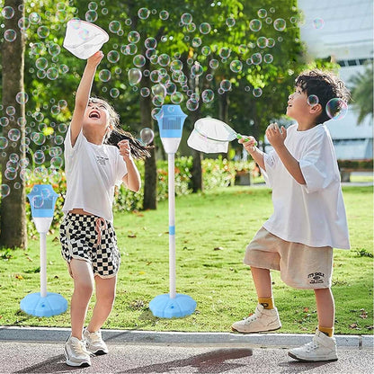 🔥Last Day 49% OFF🔥Bubble Maker Stand, 47Inch Battery Operated Standing Bubble Machine with Lights and Music