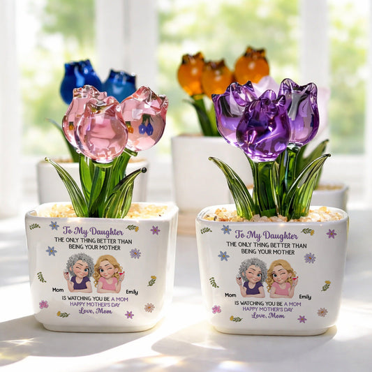 🔥Last Day 49% OFF🔥Handmade Glass Everlasting Tulips Mother's Day gift