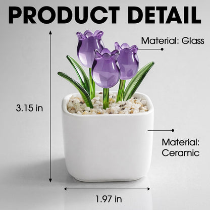 🔥Last Day 49% OFF🔥Handmade Glass Everlasting Tulips Mother's Day gift