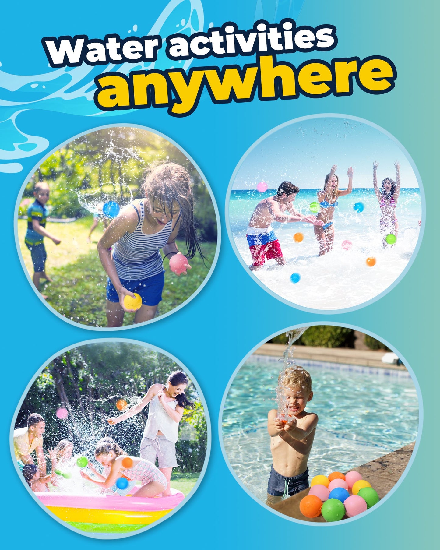 🏆Summer Hot Toys🔥Reusable Water Balloons Pool Beach water Toys for Boys and Girls,
