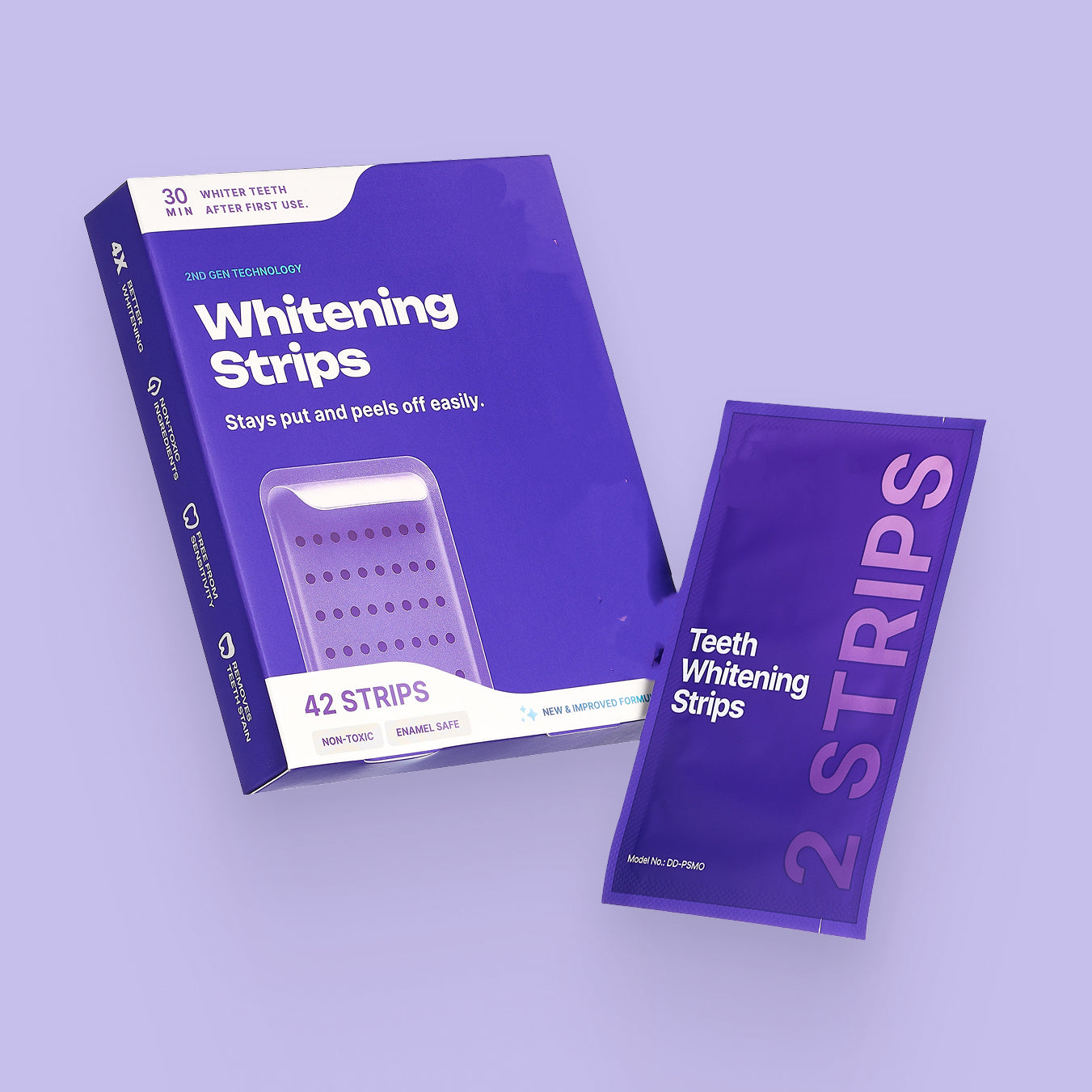 🔥Last Day 49% OFF🔥Purple Teeth Whitening Strips – Fast Results, Zero Sensitivity