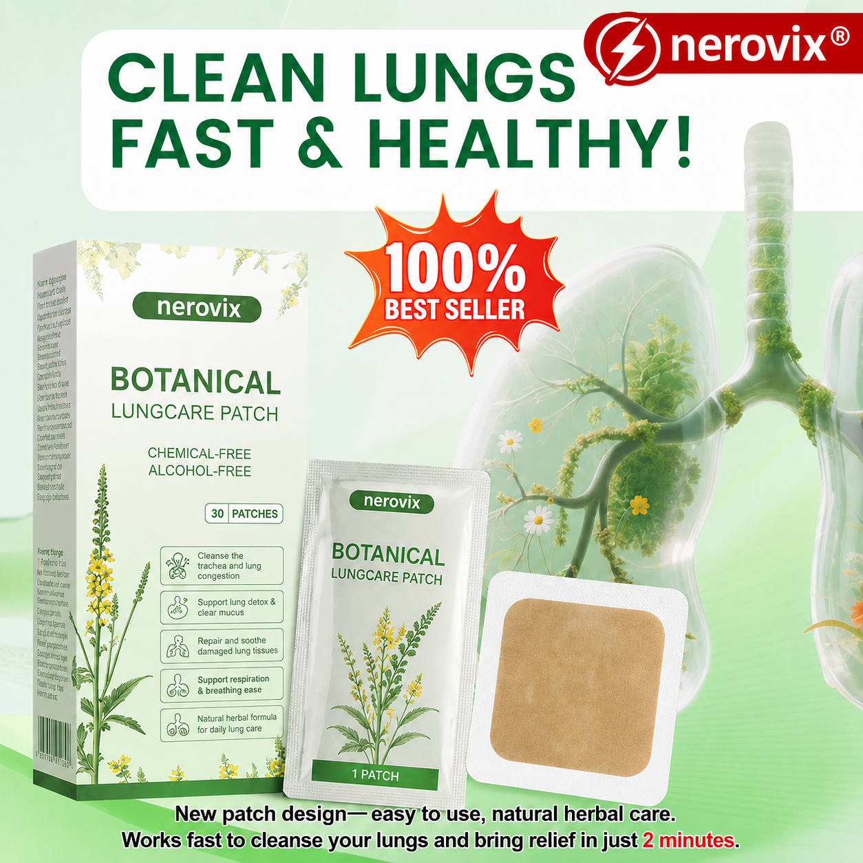 👨‍⚕️Flash Sale 5K+ SOLD!✨Nerovix® Botanical LungCare Patch
