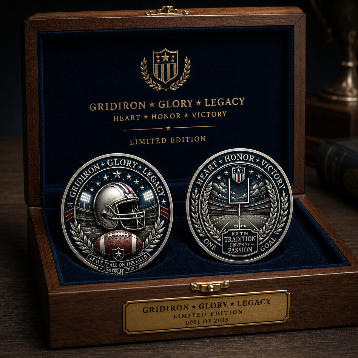 American football coin detail image 2