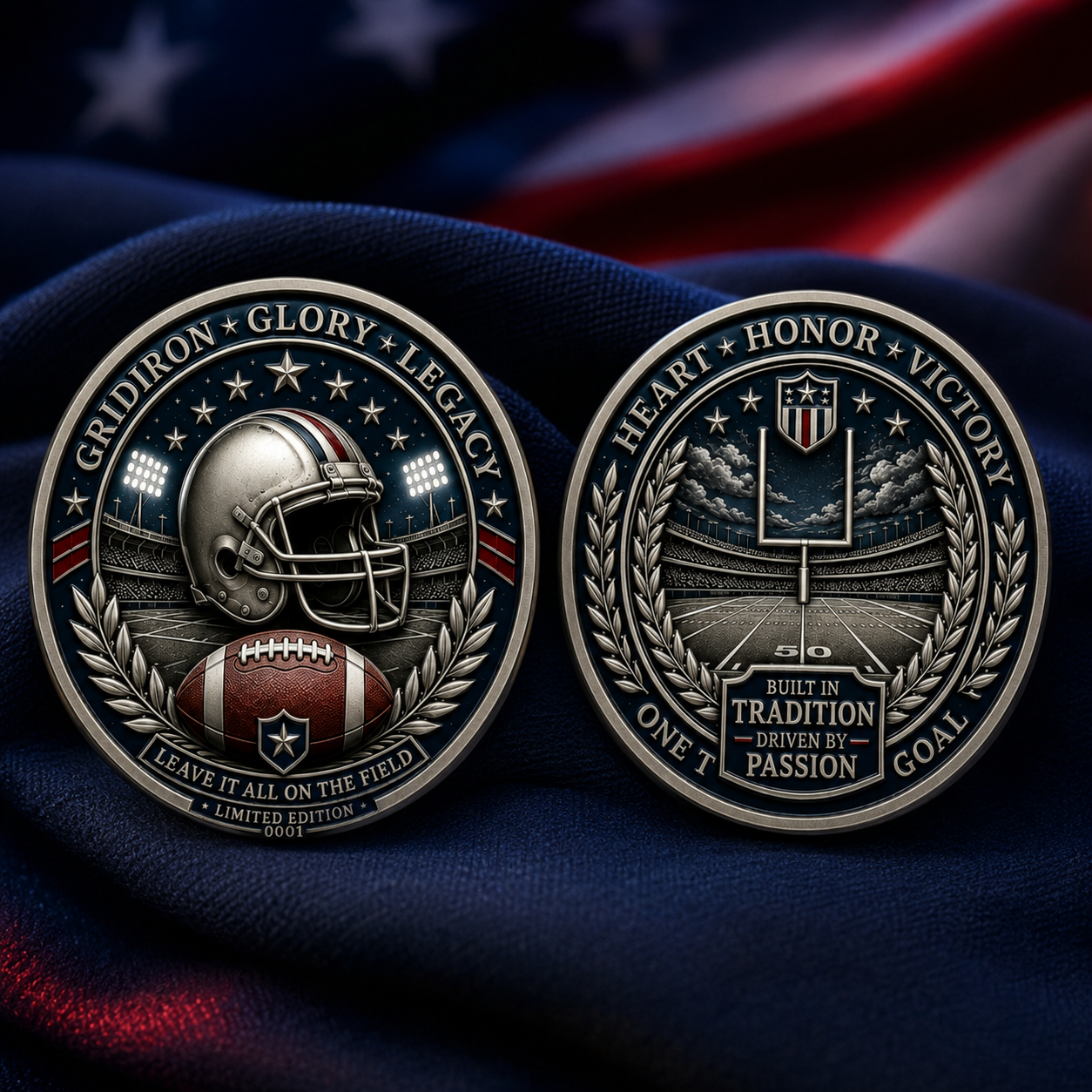 American football commemorative coin image 3