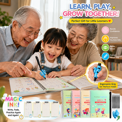 💥LAST DAY SALE 50%OFF💥📚MagicBook | Kids Practice Copybook Set (4Pcs/Set)