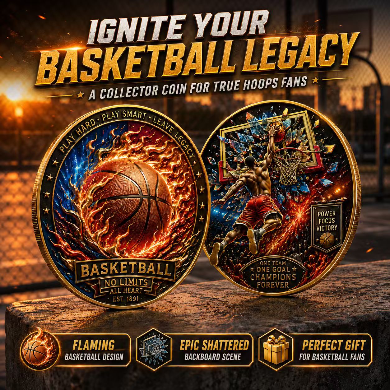 🔥Last Day 50% OFF🔥Limited edition basketball commemorative collectible coins