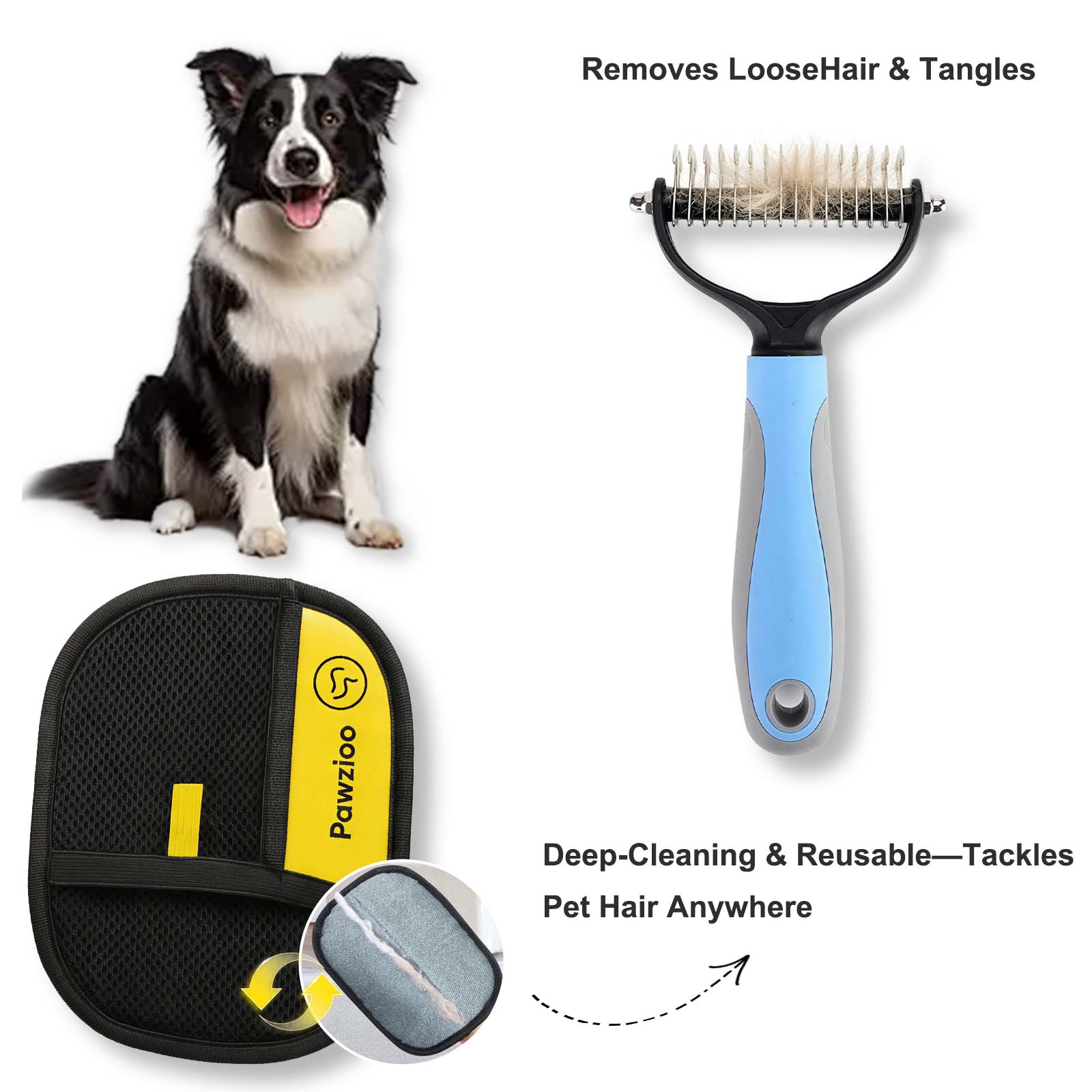 Large Blue – Clipping Comb + Latest Fur Cleaning Hand Brush
