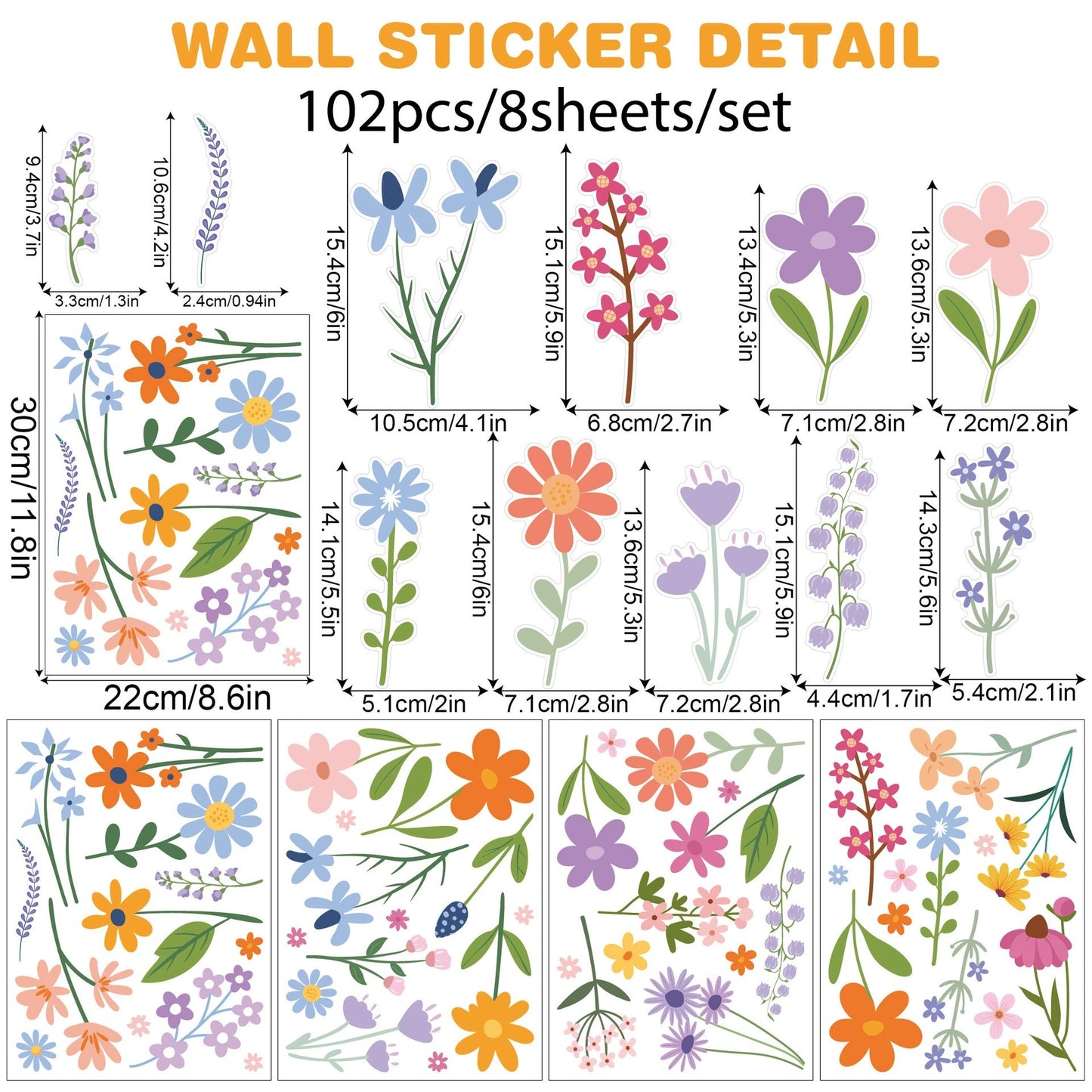 Boho Flower Wall Decals