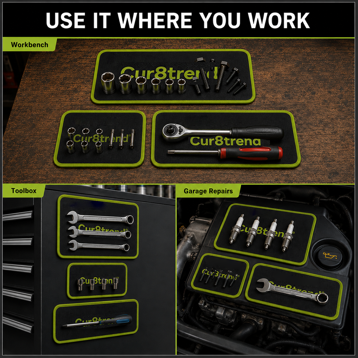 Flexible Magnetic Tool Mat & Tray Holder