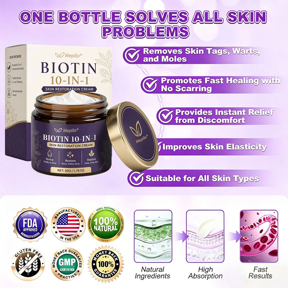 Made and Shipped from USA ✨Mepilo® Biotin 10-in-1 Skin Restoration Cream 🍀
