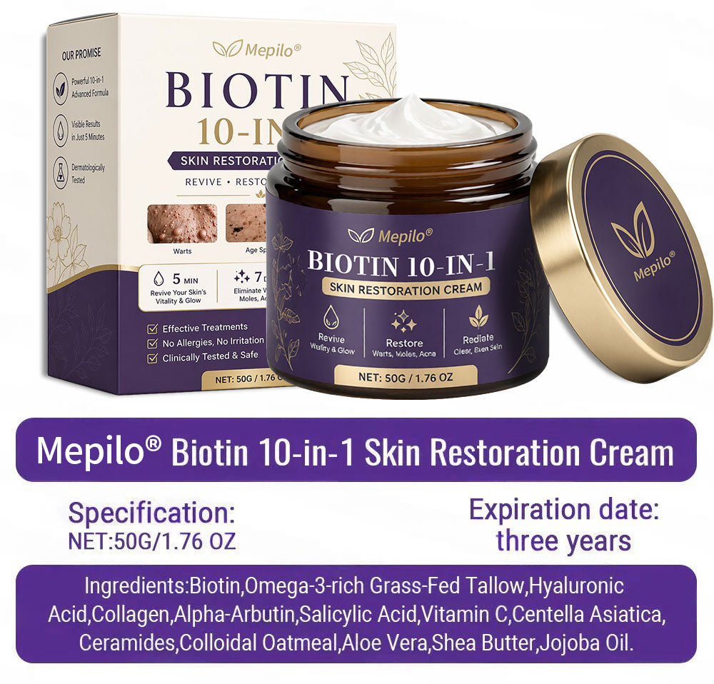 Made and Shipped from USA ✨Mepilo® Biotin 10-in-1 Skin Restoration Cream 🍀