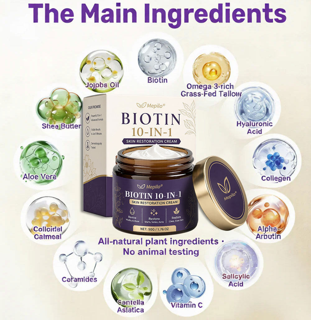 Made and Shipped from USA ✨Mepilo® Biotin 10-in-1 Skin Restoration Cream 🍀