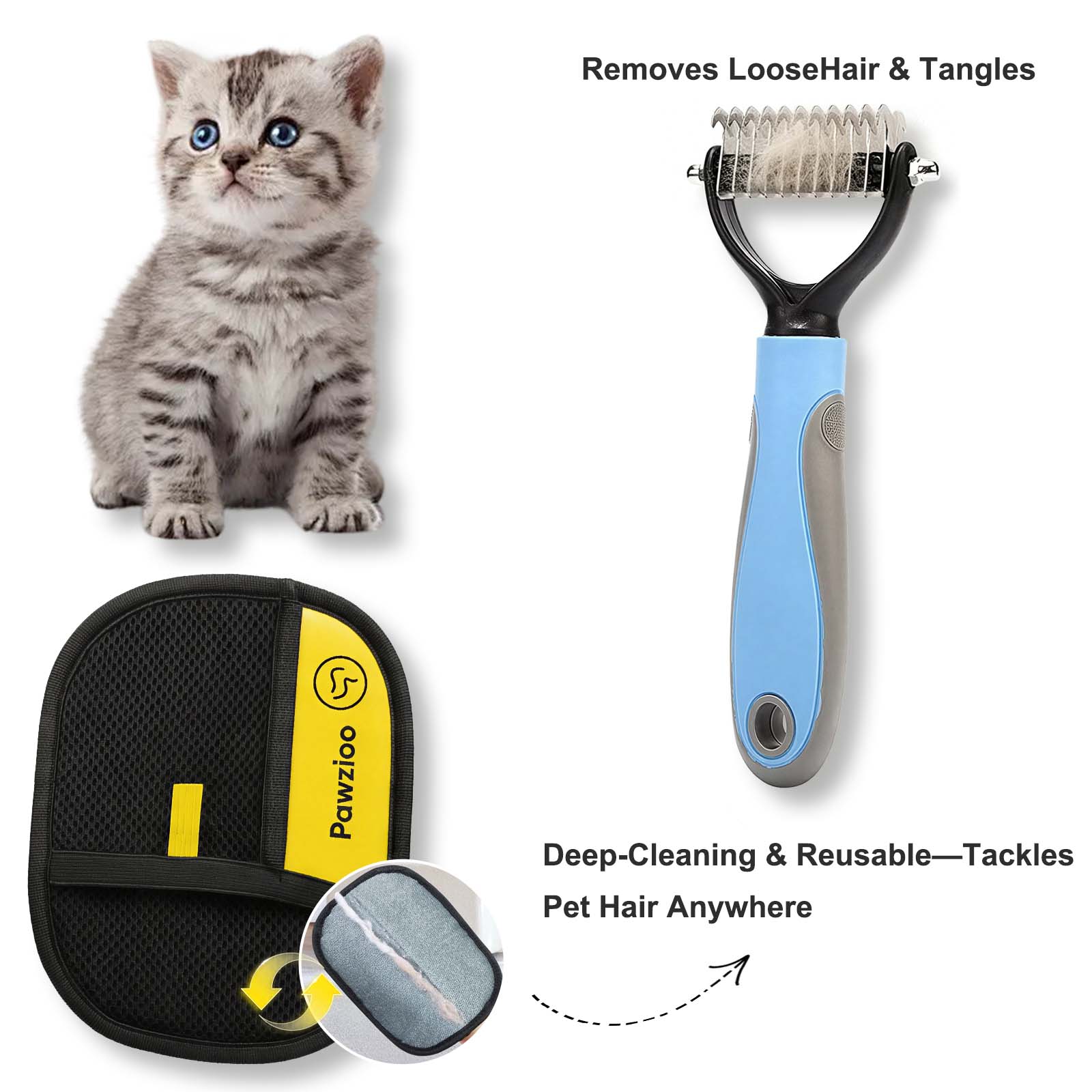 Small Pink – Clipping Comb + Latest Fur Cleaning Hand Brush