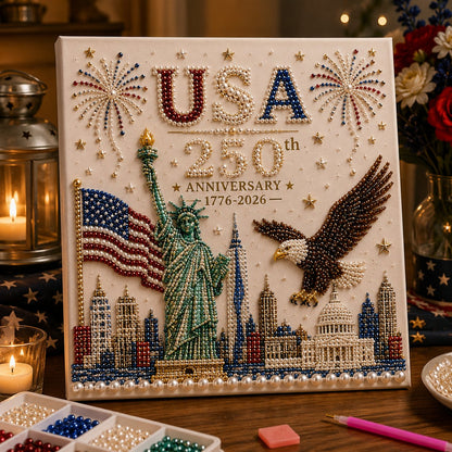 🏆Flash Sale 5K+ SOLD!✨USA 250th Anniversary DIY Pearl Painting Kit ❤️‍🔥