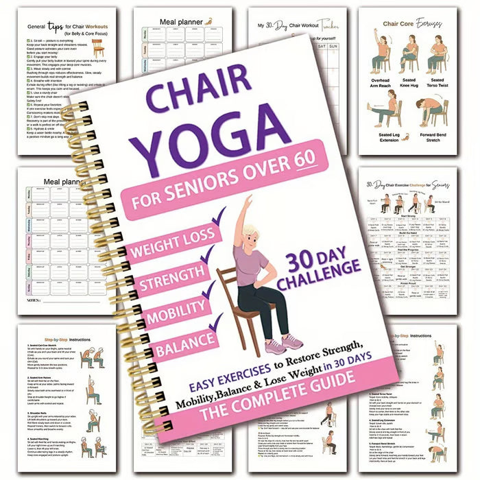 🏆Flash Sale 5K+ SOLD!🔥The Complete Guide to Chair Yoga for Seniors Over 60: 40+ Low-Impact Easy Exercises to Restore Strength, Mobility, Balance, and Lose Weight