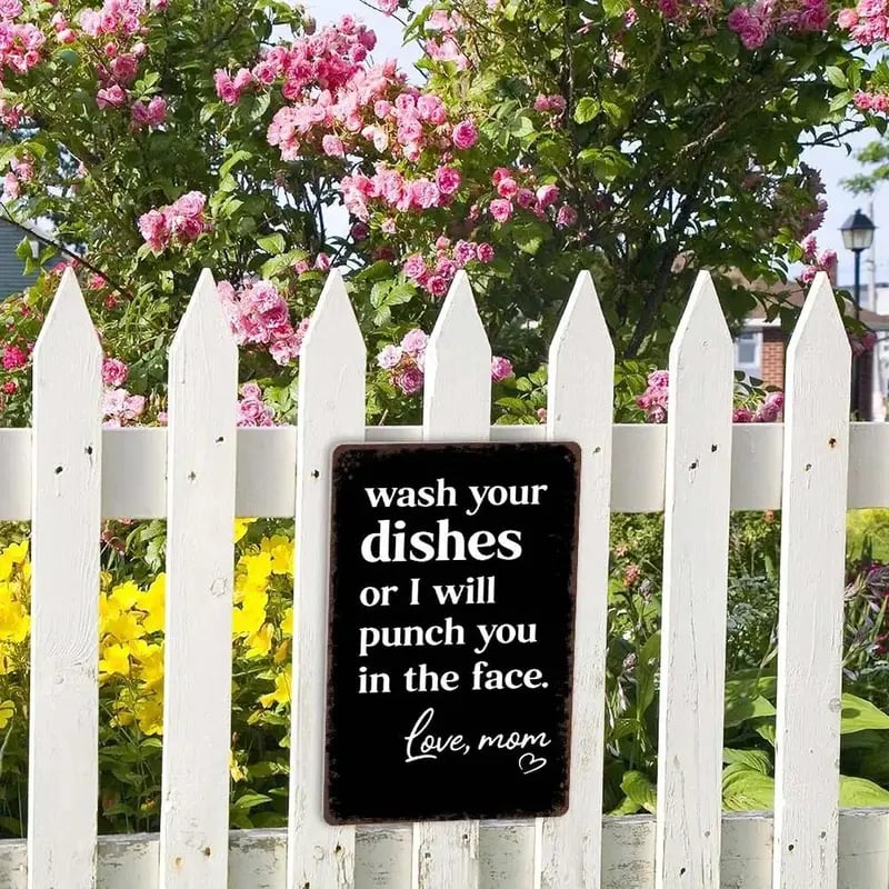 🔥LAST DAY 50% OFF - Funny Kitchen Metal Tin Sign 8"×12" 😂 Mom Humor Wall Decor