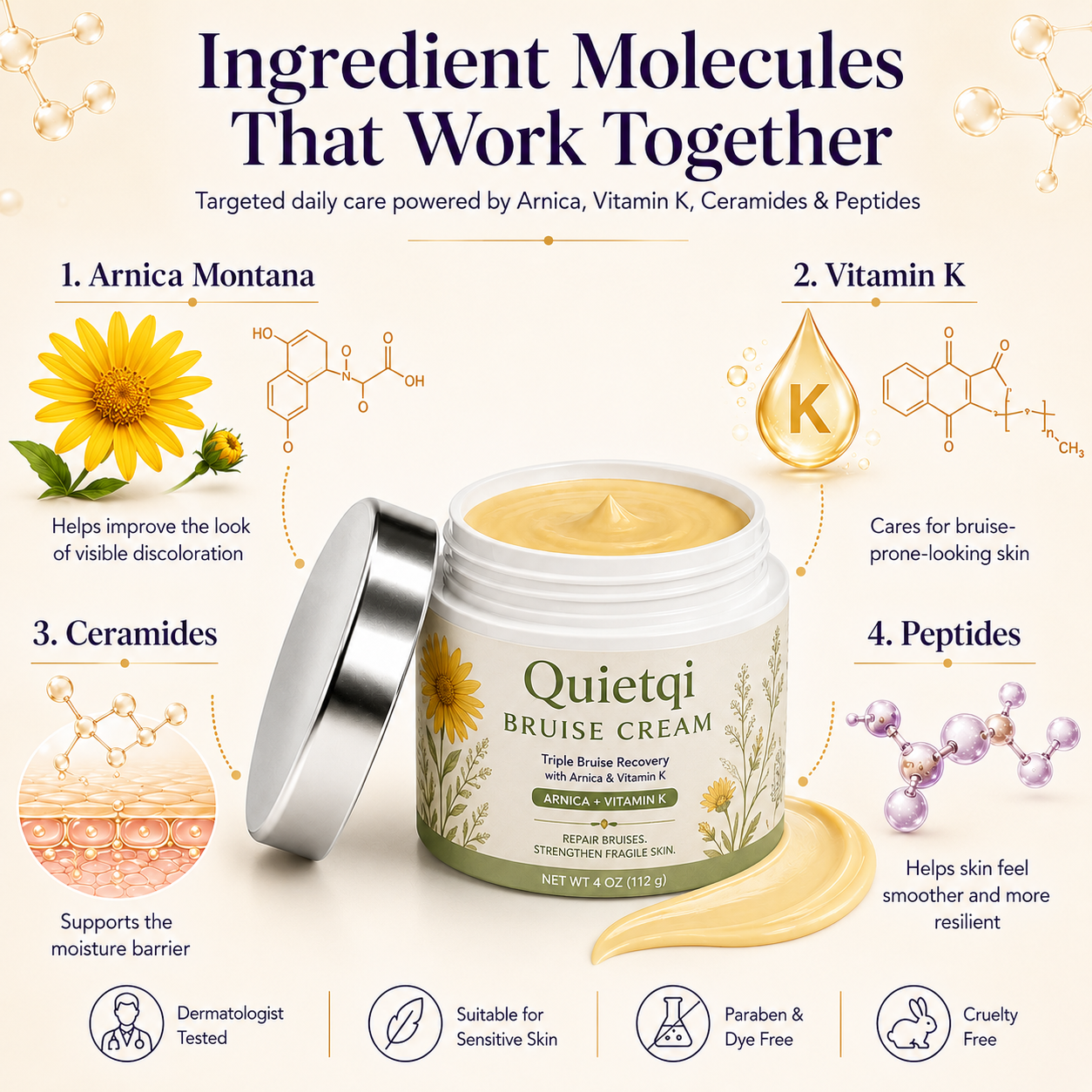 ⭐ Trusted by 100,000+ Customers – Quietqi Bruise Recovery Cream