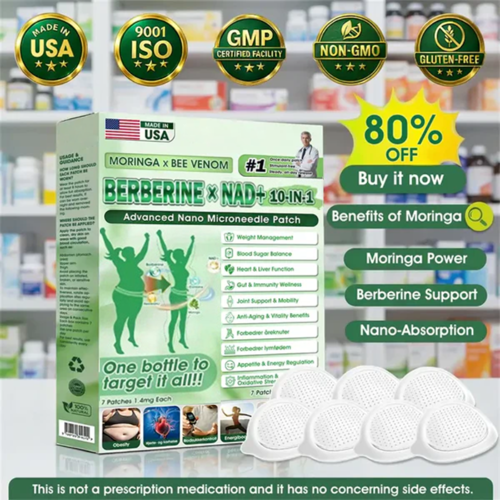 🧑‍⚕️🩺 Moringa · Berberine × 𝟏𝟎-𝐢𝐧-𝟏 𝐀𝐝𝐯𝐚𝐧𝐜𝐞𝐝 𝐍𝐚𝐧𝐨 𝐌𝐢𝐜𝐫𝐨𝐧𝐞𝐞𝐝𝐥𝐞 𝐏𝐚𝐭𝐜𝐡 — 𝐎𝐧𝐜𝐞 𝐃𝐚𝐢𝐥𝐲, 𝐕𝐢𝐬𝐢𝐛𝐥𝐞 𝐑𝐞𝐬𝐮𝐥𝐭𝐬 𝐢𝐧 𝟕 𝐃𝐚𝐲𝐬