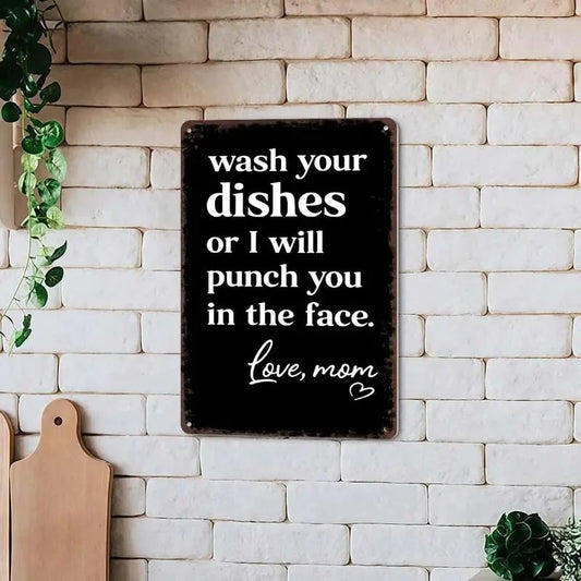 🔥LAST DAY 50% OFF - Funny Kitchen Metal Tin Sign 8"×12" 😂 Mom Humor Wall Decor