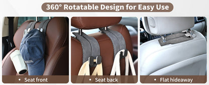 🔥Last Day 49% OFF🔥4 Counts Car Seat Headrest Hook, Improved Car Seat Back Double