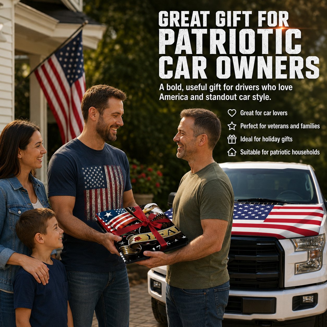 🔥Limited time 49% OFF🚗Patriotic American Flag Car Hood Cover