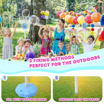 🔥Last Day 49% OFF🔥Bubble Maker Stand, 47Inch Battery Operated Standing Bubble Machine with Lights and Music