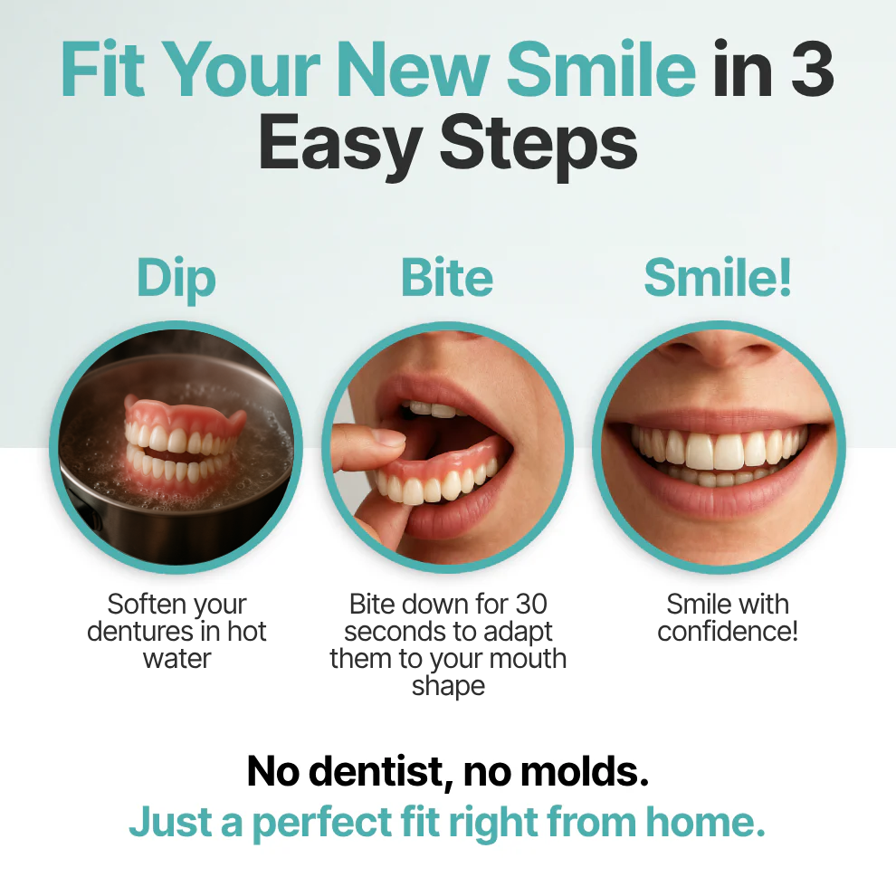 🔥🔥🔥Ends Today: 70% OFF!🦷BRONY™ Custom-Fit Full Functional Dentures Make you more confident