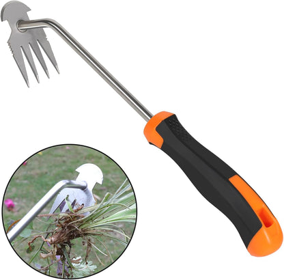 SIXCAR Weed Remover Tool,Portable Garden Weeder Tool,New Gardening Weeding Tools,for Garden Hand Tools for Vegetable Gardening Backyard Farm Planting & Uprooting Weeding Tool (Rubber Handle)