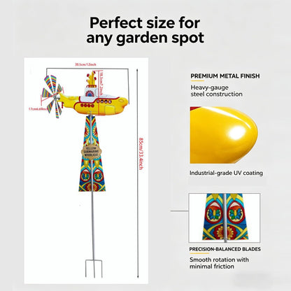 🎁Flash Sale⚡1.5K+ SOLD! 🔥Yellow Submarine Wind Spinner for Garden