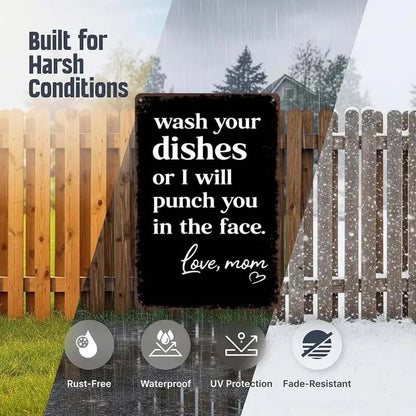 🔥LAST DAY 50% OFF - Funny Kitchen Metal Tin Sign 8"×12" 😂 Mom Humor Wall Decor