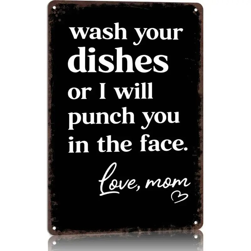 🔥LAST DAY 50% OFF - Funny Kitchen Metal Tin Sign 8"×12" 😂 Mom Humor Wall Decor