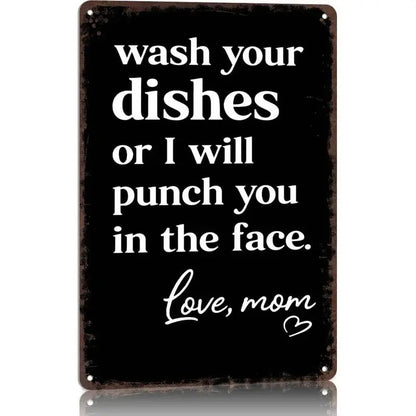 🔥LAST DAY 50% OFF - Funny Kitchen Metal Tin Sign 8"×12" 😂 Mom Humor Wall Decor