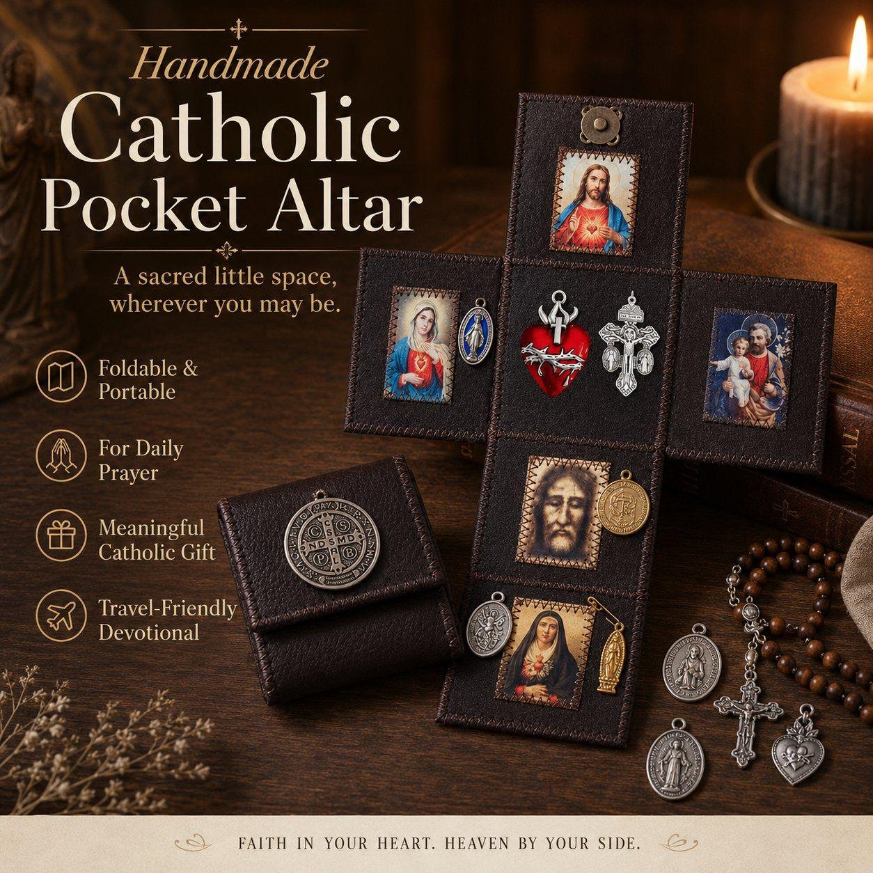 🙏 Limited-Time 49% OFF | Portable Catholic Altar ✝️ A Sacred Prayer Companion for Home & Travel