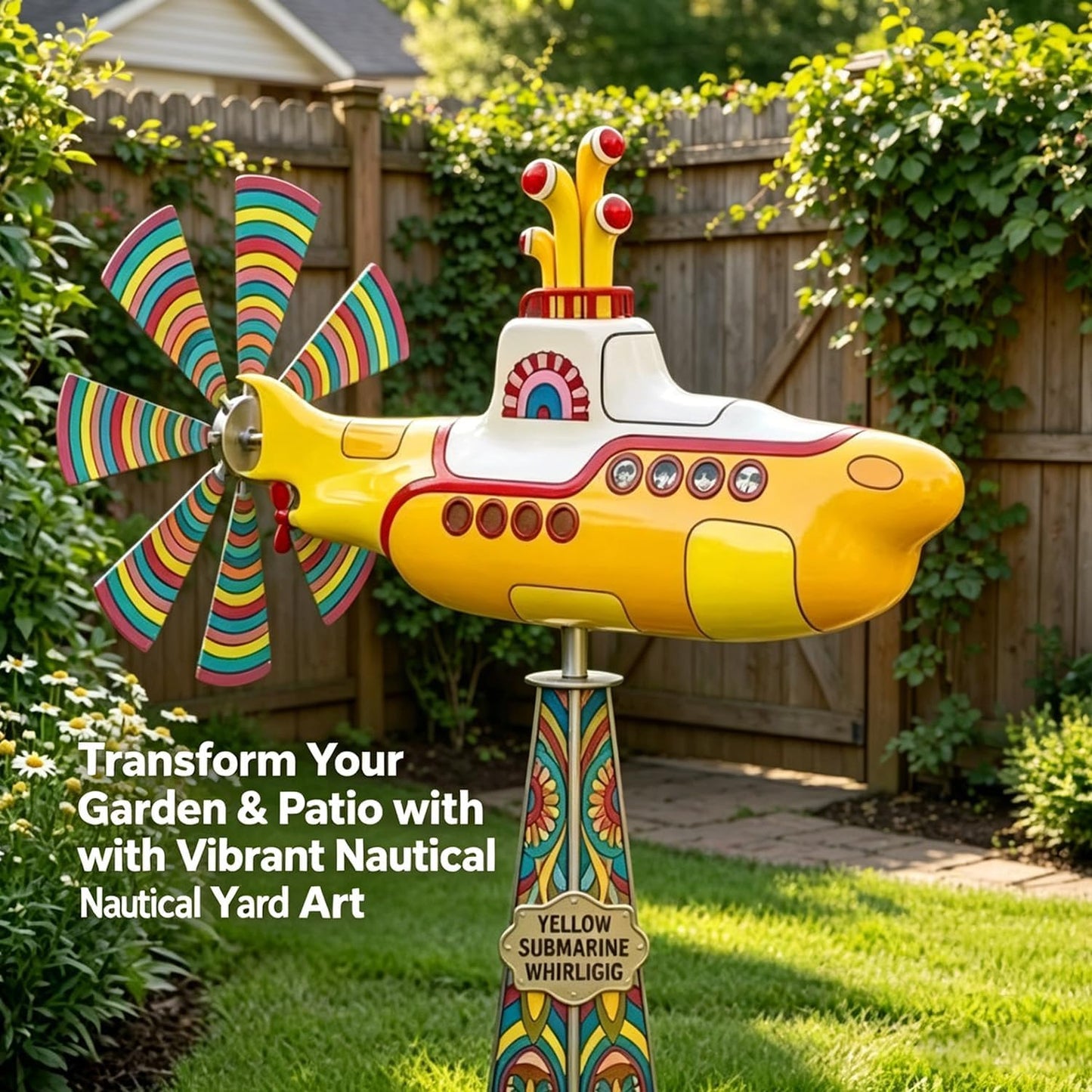 🎁Flash Sale⚡1.5K+ SOLD! 🔥Yellow Submarine Wind Spinner for Garden