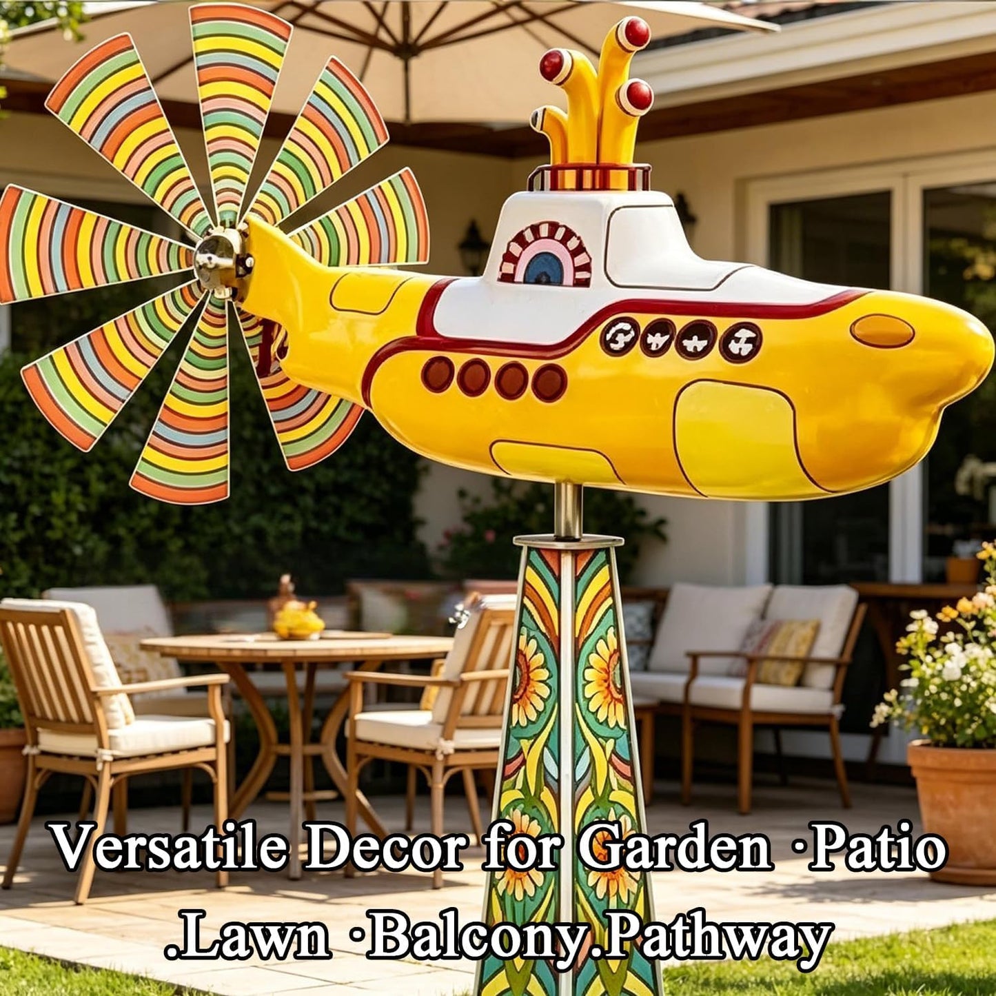 🎁Flash Sale⚡1.5K+ SOLD! 🔥Yellow Submarine Wind Spinner for Garden