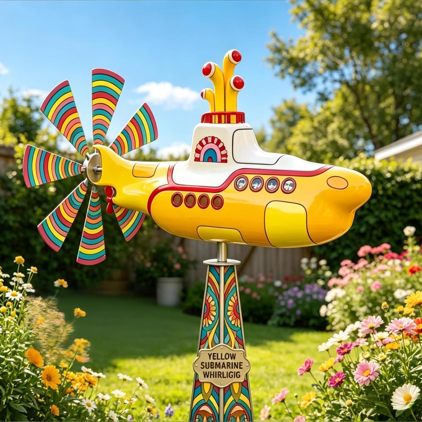 🎁Flash Sale⚡1.5K+ SOLD! 🔥Yellow Submarine Wind Spinner for Garden