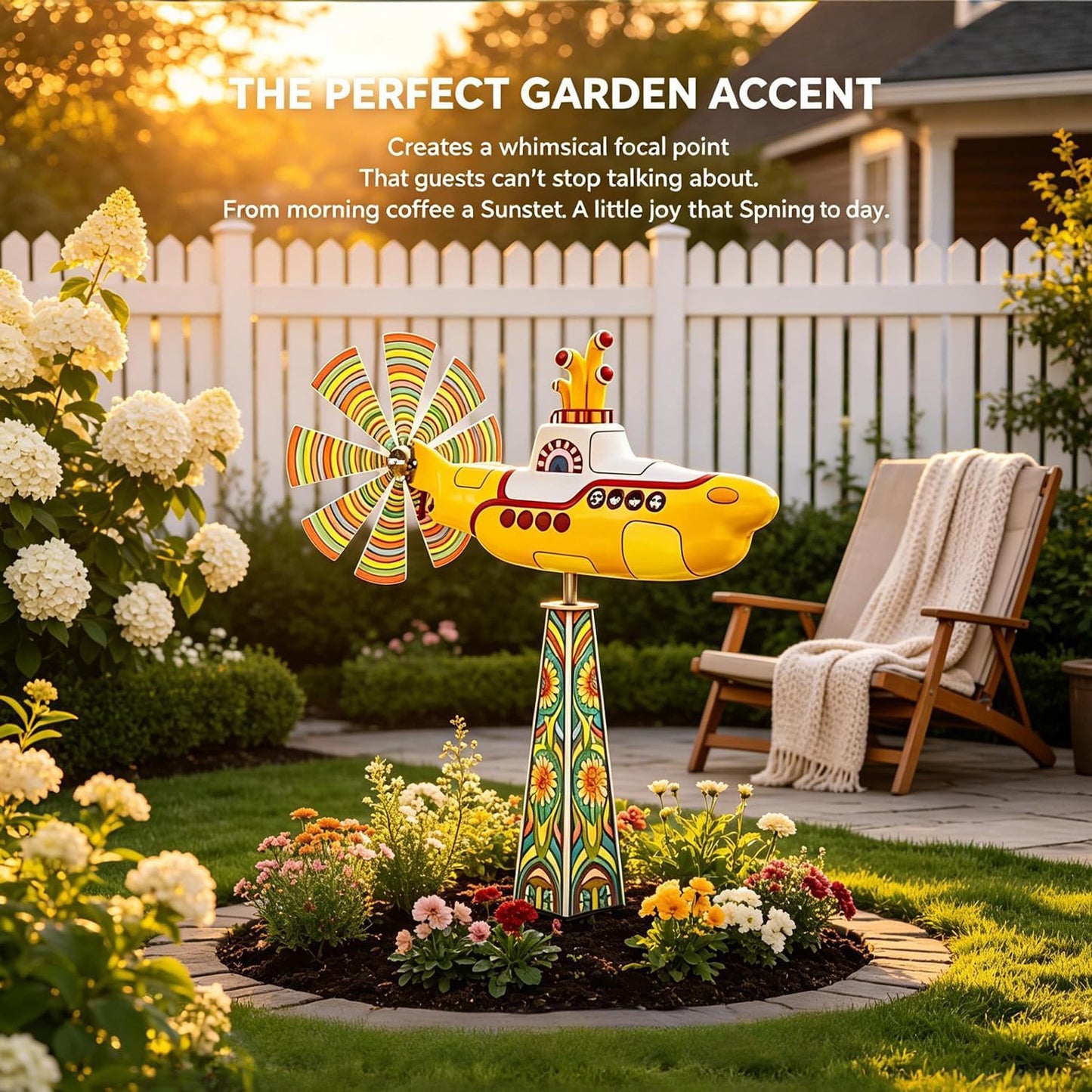 🎁Flash Sale⚡1.5K+ SOLD! 🔥Yellow Submarine Wind Spinner for Garden