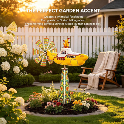 🎁Flash Sale⚡1.5K+ SOLD! 🔥Yellow Submarine Wind Spinner for Garden
