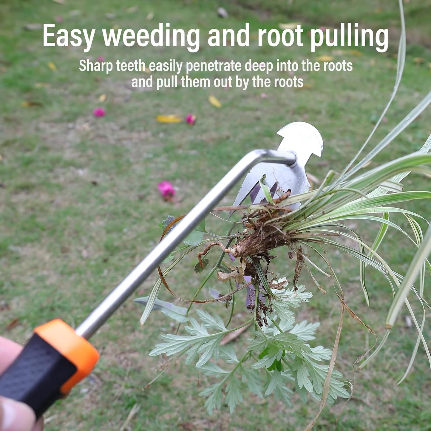 SIXCAR Weed Remover Tool,Portable Garden Weeder Tool,New Gardening Weeding Tools,for Garden Hand Tools for Vegetable Gardening Backyard Farm Planting & Uprooting Weeding Tool (Rubber Handle)