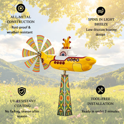 🎁Flash Sale⚡1.5K+ SOLD! 🔥Yellow Submarine Wind Spinner for Garden