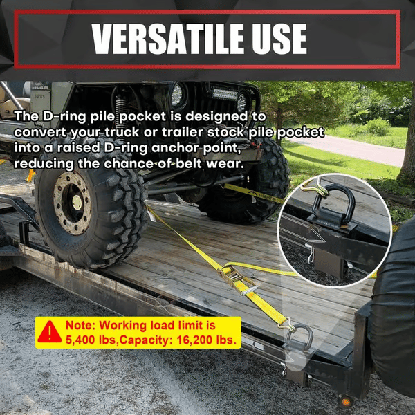 Heavy-Duty Removable D-Ring Tie Down for Utility Trailers