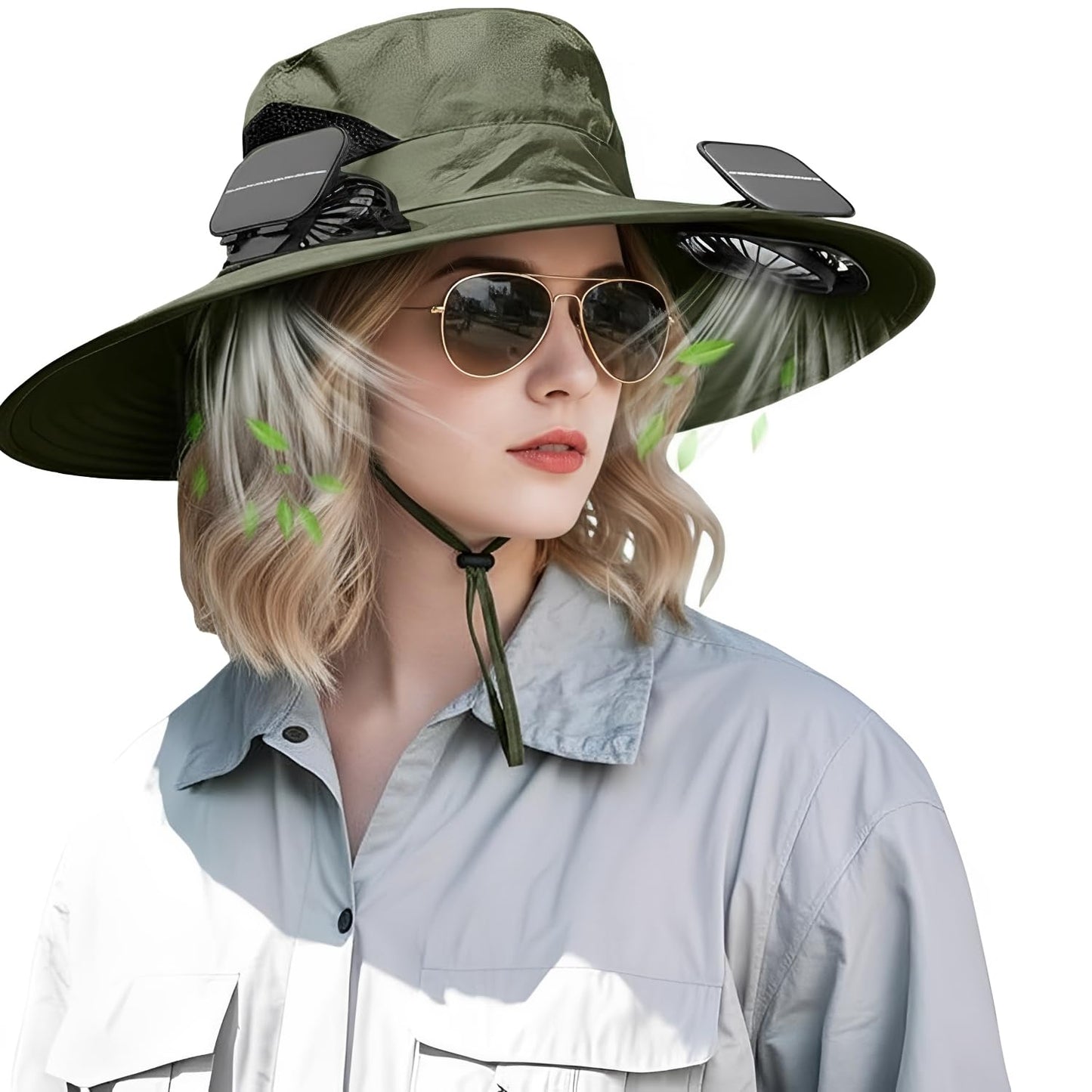 Hat with Fans Solar Power 2-in-1