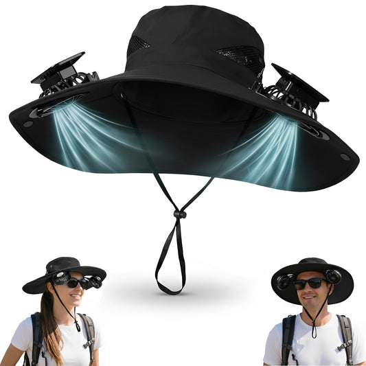 Hat with Fans Solar Power 2-in-1