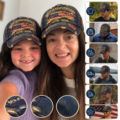 🇺🇸 250th Anniversary Patriotic Denim Hat