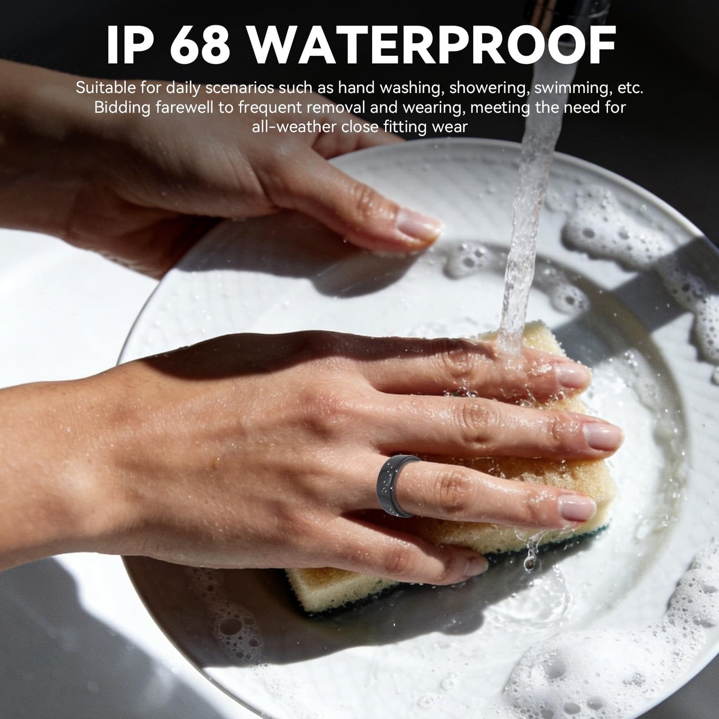 IP68 Waterproof Smart Ring for Women Men