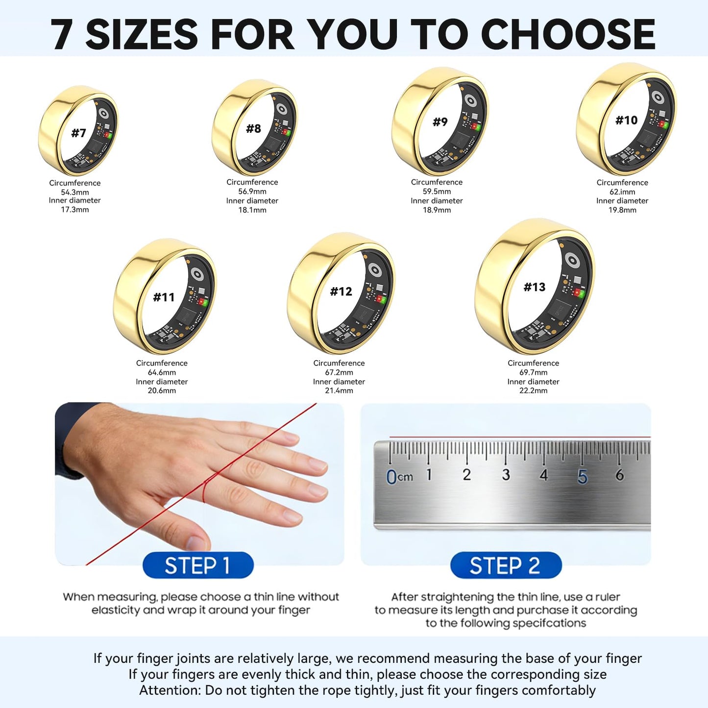IP68 Waterproof Smart Ring for Women Men