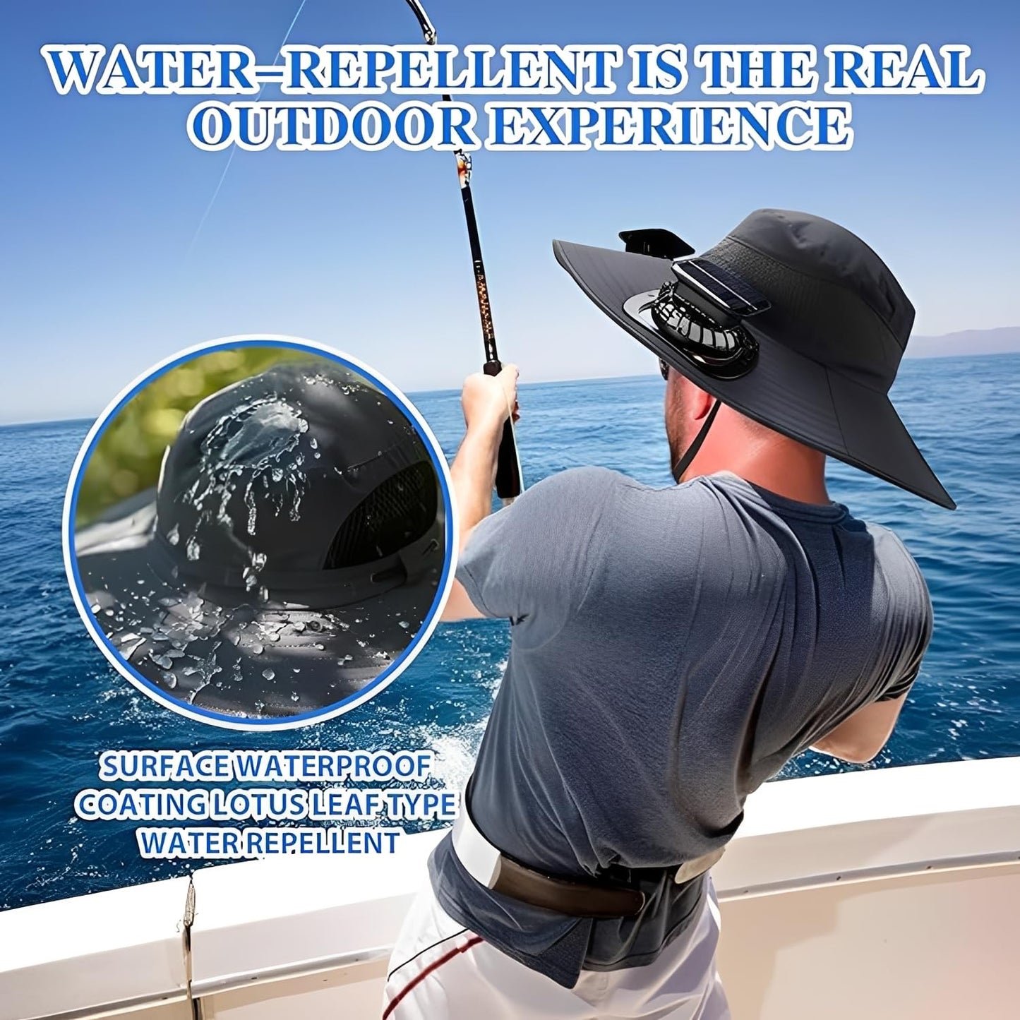 Hat with Fans Solar Power 2-in-1